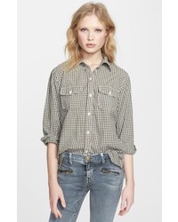 Current/Elliott The Perfect Gingham Shirt Army 3
