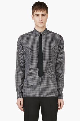 Kris Van Assche Krisvanassche Black White Trompe Loeil Tie Shirt