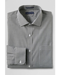 Lands' End Slim Fit Spread Collar Pattern Supima No Iron Pinpoint Dress Shirt