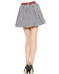 Checked Cotton Poplin Skirt
