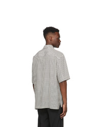 Solid Homme White Check Camp Short Sleeve Shirt
