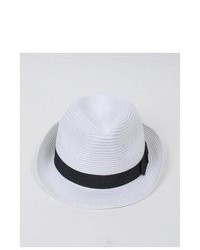 Selini White Paper Fedora Hat H0541