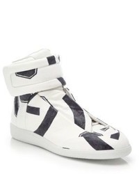 Maison Margiela Future Two Tone High Top Leather Sneakers