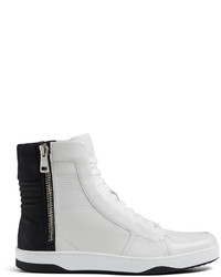 Gucci Leather High Top Sneaker With Zippers