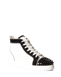 Christian louboutin high top black and white