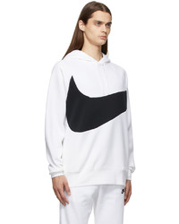 Nike White Black Sportswear Swoosh Tech Hoodie
