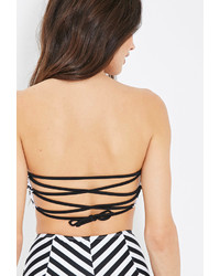 Forever 21 Striped Lace Up Bandeau
