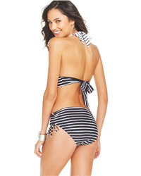 Anne Cole Striped Two Tone Halter Bikini Top