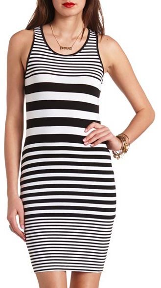 Charlotte Russe Knit Bodycon Striped Dress, $28 | Charlotte Russe ...