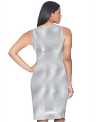 ELOQUII Plus Size Sleeveless Asymmetrical Textured Dress