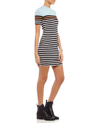 Alexander Wang T By Ice Blue Cotton Striped Dress