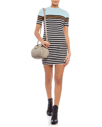 Alexander Wang T By Ice Blue Cotton Striped Dress
