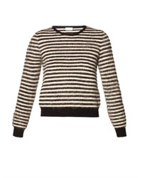 Saint Laurent Striped Mohair Blend Sweater