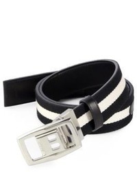 Bally Reversible Leather To Canvas Belt