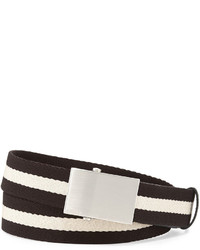 Bally Teis Striped Logo Belt Blackbeige