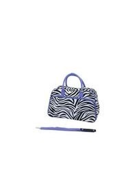 ecWorld World Traveler Deluxe Shoulder Travel Bag Lavender Zebra