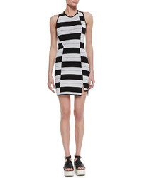 Thakoon Addition Staggered Stripe Dress Blackwhite