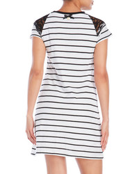 Silvian Heach Lace Insert Striped T Shirt Dress