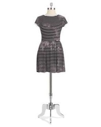 French Connection Striped Fit And Flare Dress