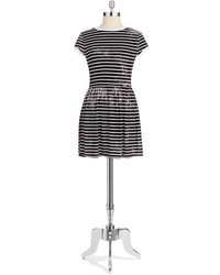 French Connection Striped Fit And Flare Dress