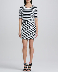 DKNY Striped Half Sleeve Dress