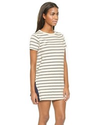 Clu Striped Ruffled T Shirt Dress