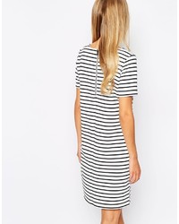 Vila Striped T Shirt Dress With Patch Pocket
