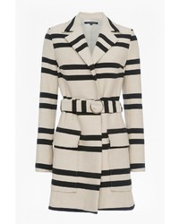 French Connection Escher Stripes Belted Mac