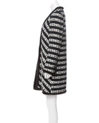 Chanel Mink Fur Trimmed Striped Coat