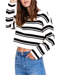 Amuse Society Bahia Stripe Crop Sweater