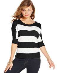 Amy Byer Bcx Short Sleeve Striped Sweater