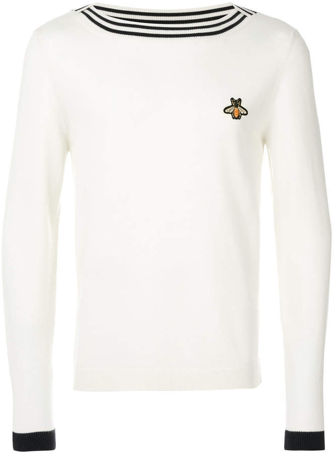 øje cyklus svindler Gucci Bee Embroidered Boat Neck Sweater, $870 | farfetch.com | Lookastic