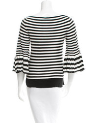 Sonia Rykiel Bell Sleeve Striped Sweater