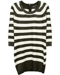 ChicNova Black And White Stripes Round Neck Pullover