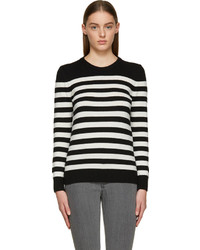 Saint Laurent Black White Striped Cashmere Sweater