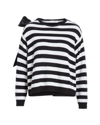 Valentino Bow Detail Stripe Cashmere Sweater
