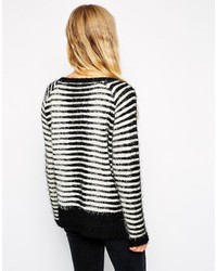 Brave Soul Fluffy Striped Sweater