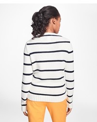 Brooks Brothers Cotton Stripe Crewneck Sweater