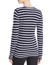 Aqua Cashmere Stripe Cashmere Sweater 100%