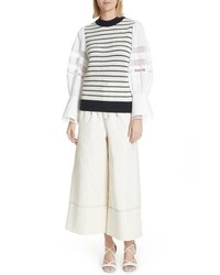 Sea Coco Combo Sleeve Stripe Sweater