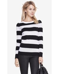 Express Striped Punch Mesh Sweater