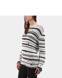 Iro . Jeans Iane Distressed Striped Sweater
