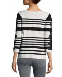 Lace Sleeve Stripe Sweater