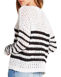 BCBGeneration Open Weave Striped Boucl Sweater