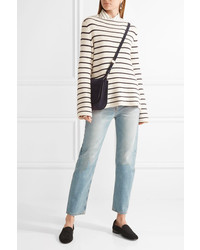 The Row Stretton Striped Cashmere And Silk Blend Sweater Off White