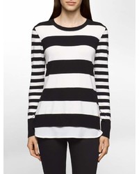 Calvin Klein Striped Crepe Sweater