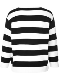 DKNY Striped Cropped Pullover