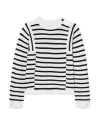 Vince Striped Ribbed Wool And Cashmere Blend Sweater