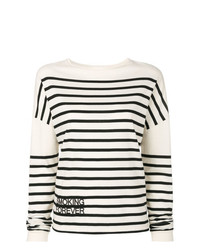 Saint Laurent Striped Smoking Forever Embroidered Top
