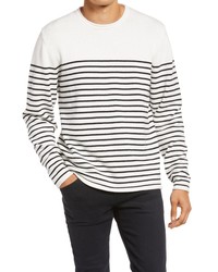 NEUW DENIM Strummer Stripe Cotton Sweater In Off White At Nordstrom